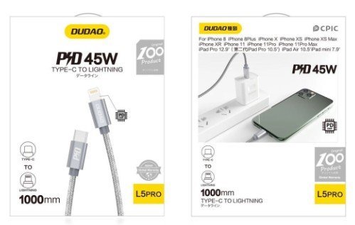 DUDAO PD65W - Type C Cable to Lightning Cable