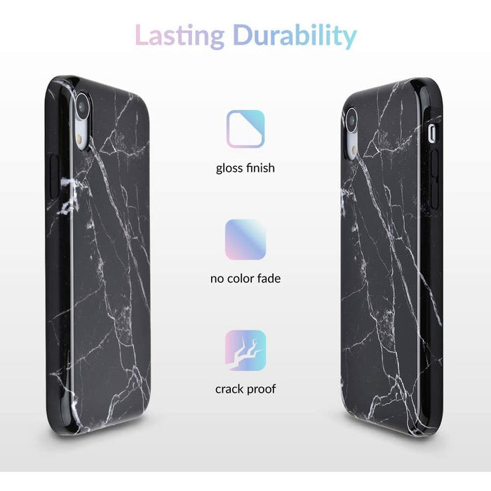 iPhone XR Marble Glass Silicone Case Cover (Assorted Color)