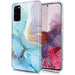 Samsung Galaxy S20 Marble Glass Silicone Case Cover  (Assorted Color)