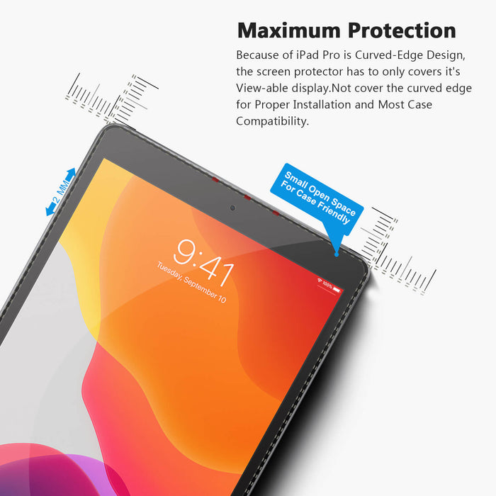 iPad Pro 10.2 inch High Transparent Full Size Tempered Glass Screen Protector