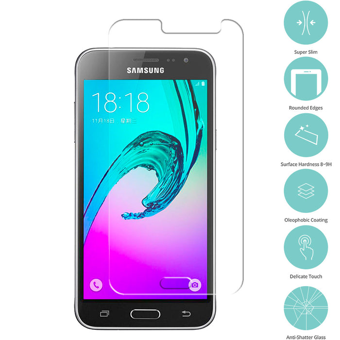 Samsung Galaxy J3 Prime Tempered Glass (Scratch Resistance And Smudge Free)