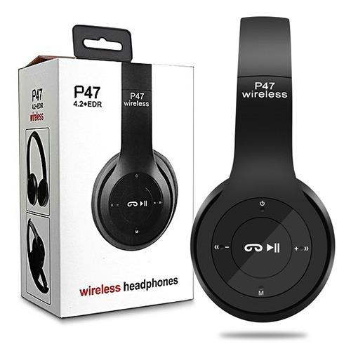 Wireless Bluetooth Portable Sports Headphones with Microphone, Stereo FM, Memory Card Support (P47)
