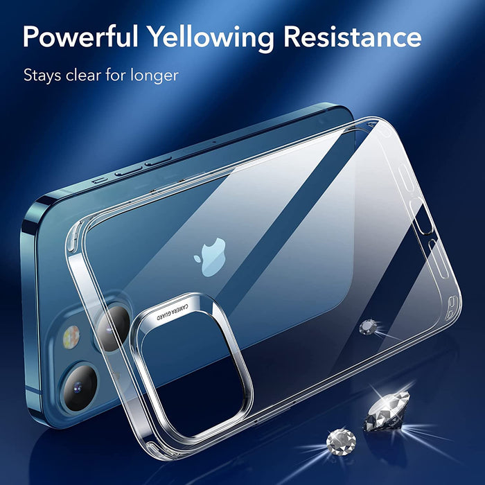 Crystal-Clear Shockproof Thin TPU Case (1.2mm), Yellowing-Resistant Slim Transparent Case for iPhone 12 & iPhone 13 Series