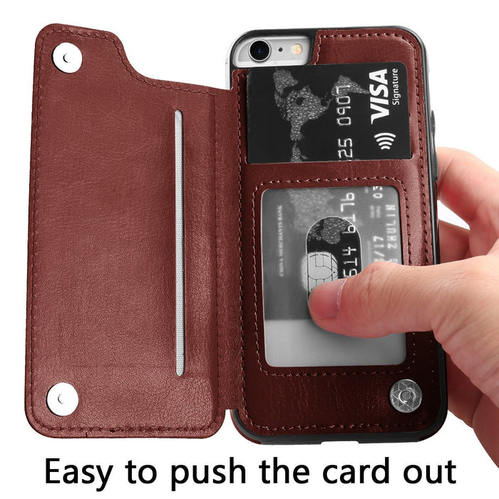 Samsung Galaxy S21 Ultra Slim Fit Leather Wallet Case Card Slots Shockproof Folio Flip Protective Defender Shell