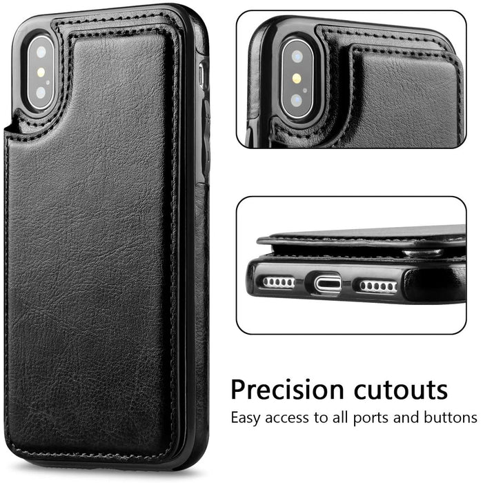 Samsung Galaxy Note 10 Slim Fit Leather Wallet Case Card Slots Shockproof Folio Flip Protective Defender Shell