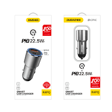 DUDAO Dual Type C  & USB Car Charger 22.5W