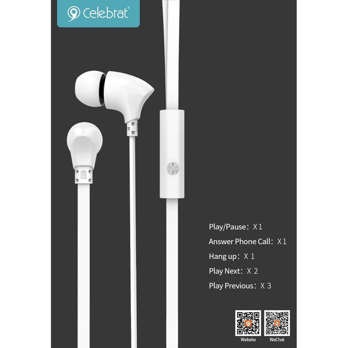 Celebrat G3 Wired Headset with Volume Control & Mic